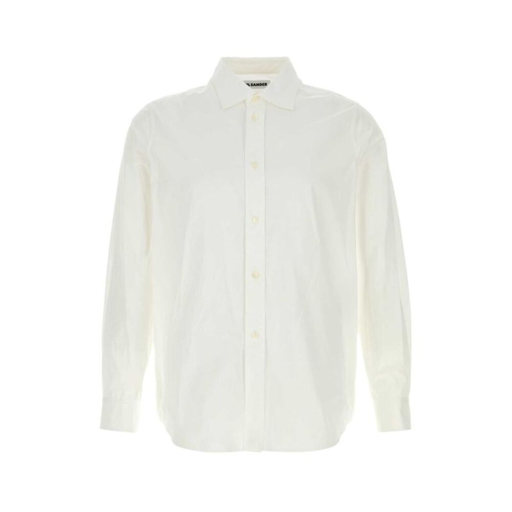 Jil Sander Men White Poplin Shirt